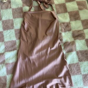 Satin Halter Mini Dress